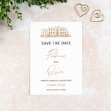 Cambo House, Save the Date Card, Wedding Venue Illustration