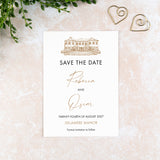 Delamere Manor, Save the Date Card, Wedding Venue Illustration