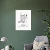 Hedingham Castle, Personalised Wedding Venue Illustration Print.