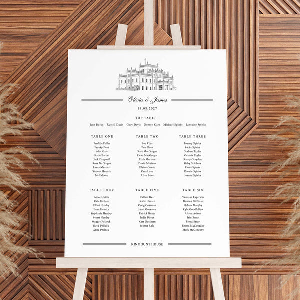 Kinmount House, Wedding Table and Seating Plan