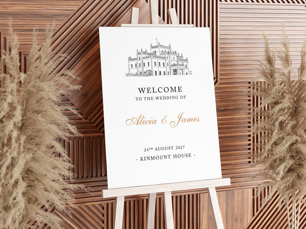 Kinmount House Wedding Welcome Sign