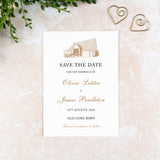 Old Gore Barn, Save the Date Card, Wedding Venue Illustration