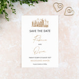 Woodland Manor, Save the Date Card, Wedding Venue Illustration